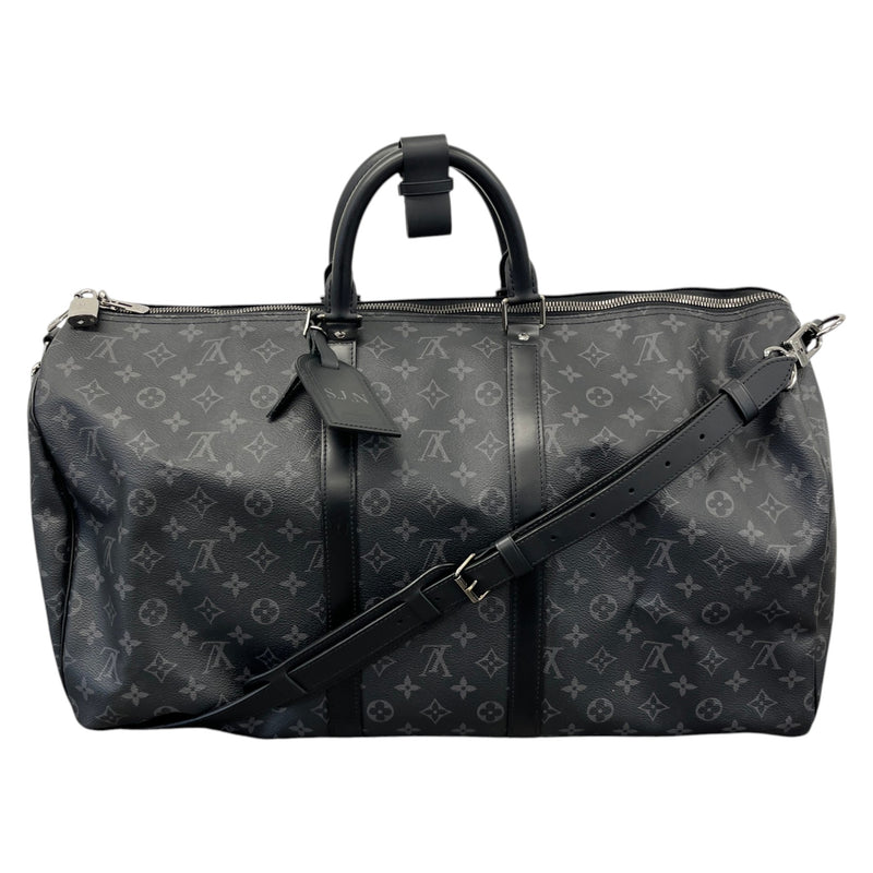 Men's Monogram Eclipse Keepall Bandoulière 55 Travel Bag Black
