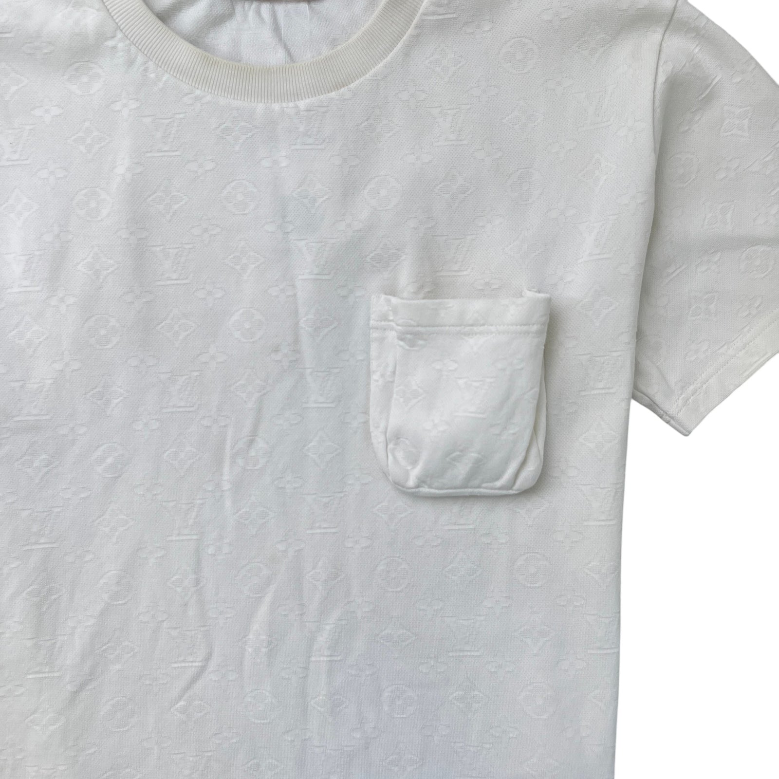 Men's Monogram 3D Pocket T-Shirt White Size L - Photo 5