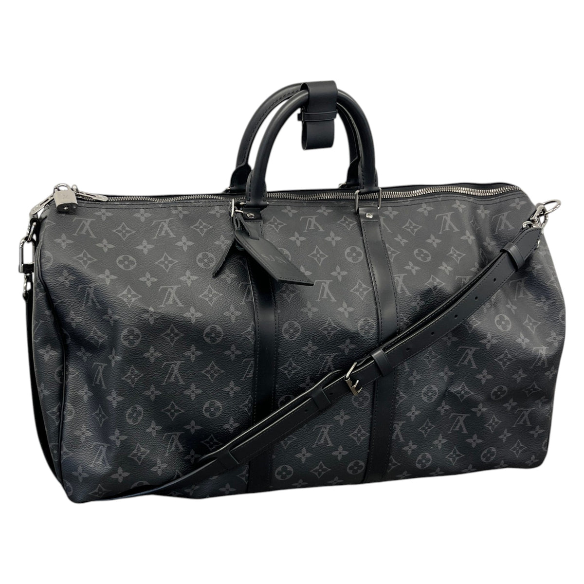 Men's Monogram Eclipse Keepall Bandoulière 55 Travel Bag Black - Photo 5