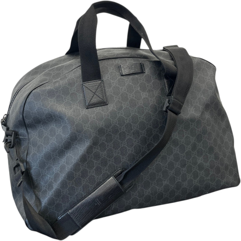 Men's Gg Supreme Travel Duffle Bag Black