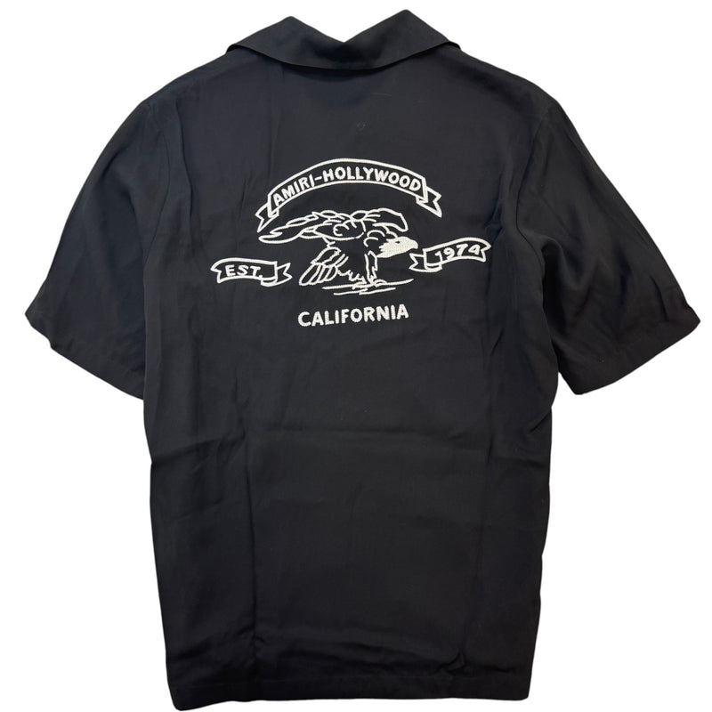 Men's Embroidered Logo Short Sleeve Shirt Black Size S