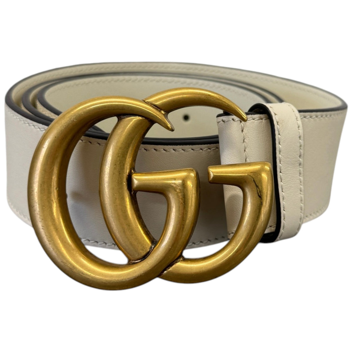 Women's GG Marmont Belt Cream Size W34 - Photo 1