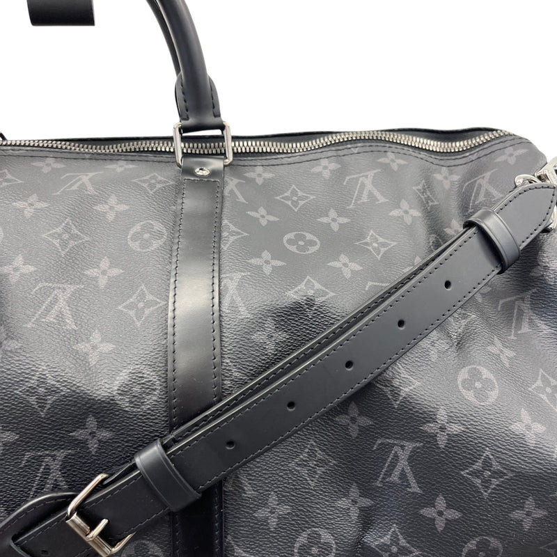 Men's Monogram Eclipse Keepall Bandoulière 55 Travel Bag Black