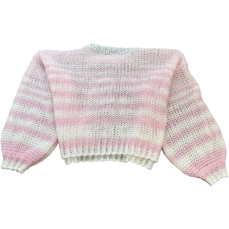 Women's Anagram Striped Open-Knit Jumper Pink Size L