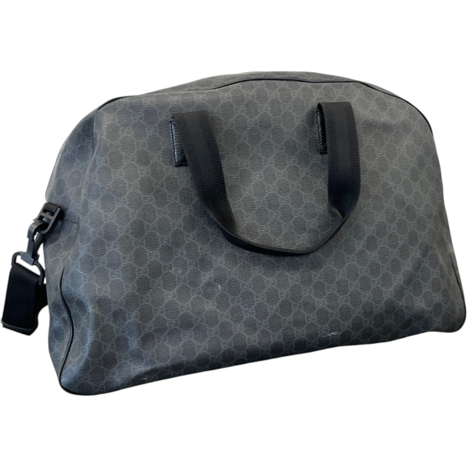 Men's Gg Supreme Travel Duffle Bag Black - Photo 8