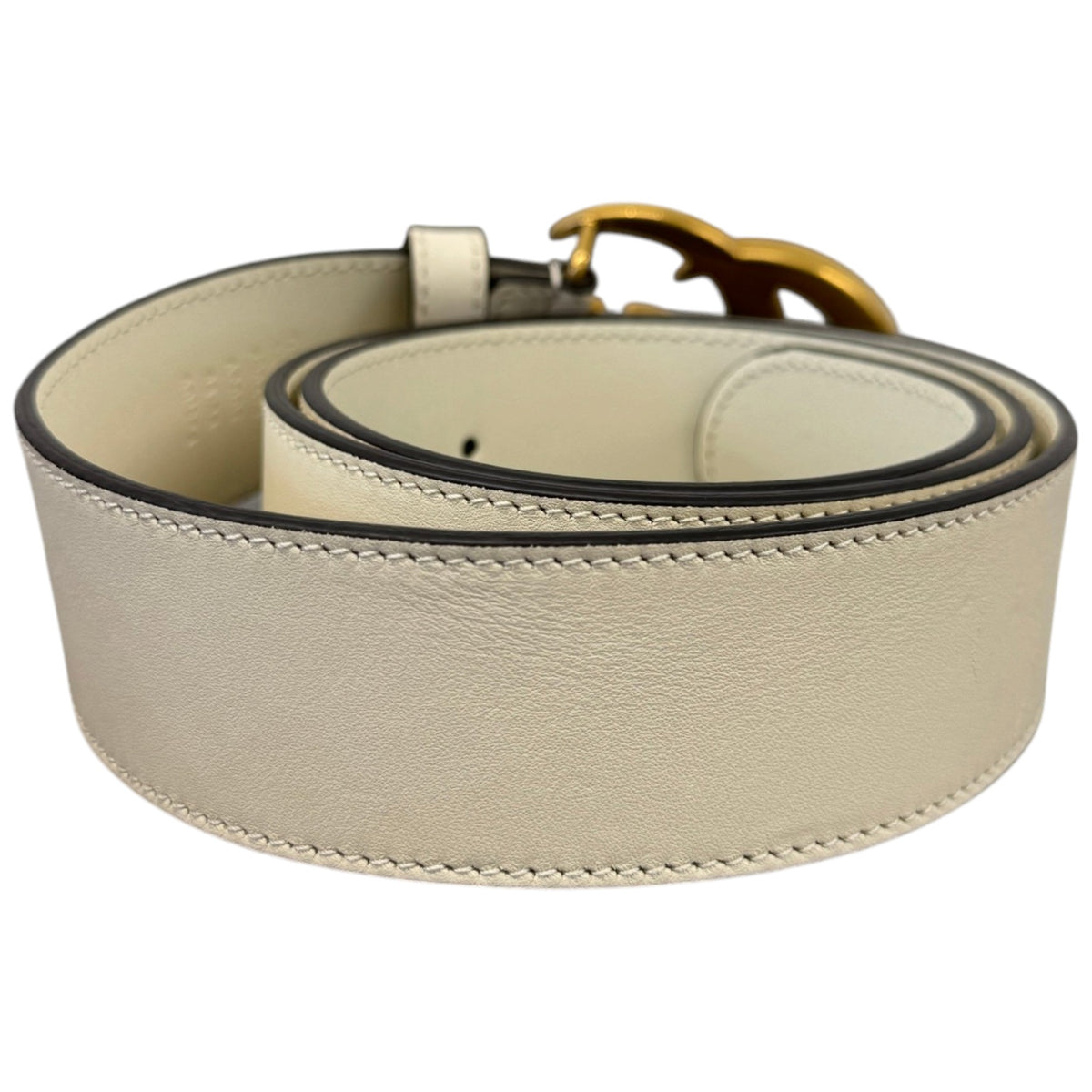 Women's GG Marmont Belt Cream Size W34 - Photo 2