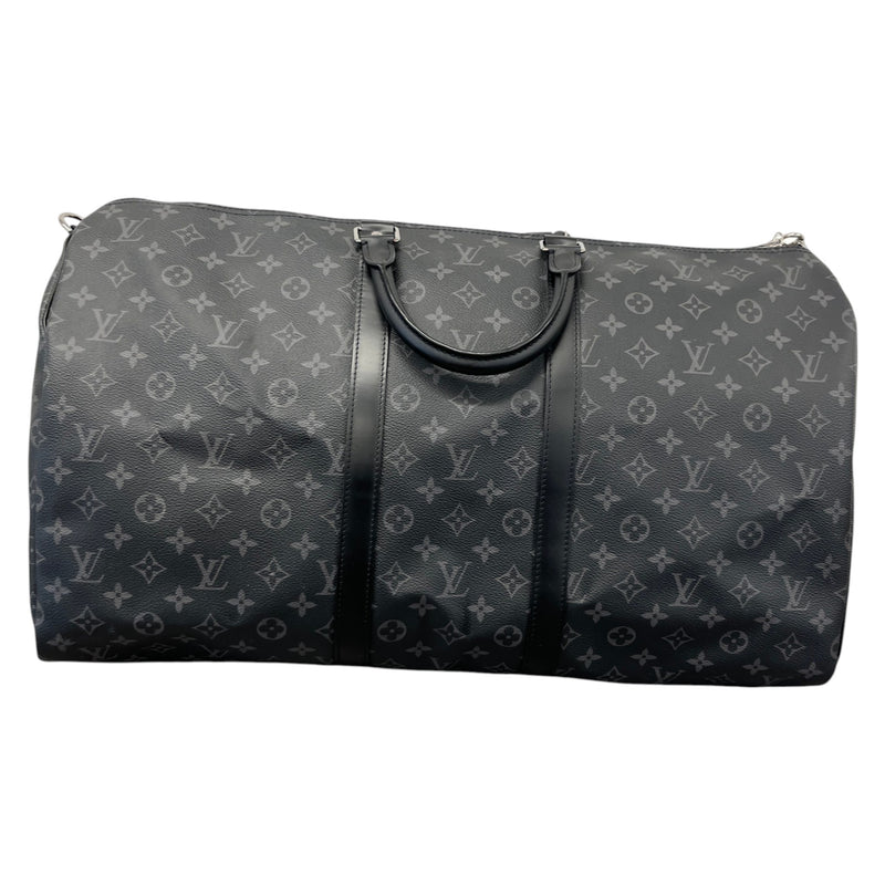 Men's Monogram Eclipse Keepall Bandoulière 55 Travel Bag Black