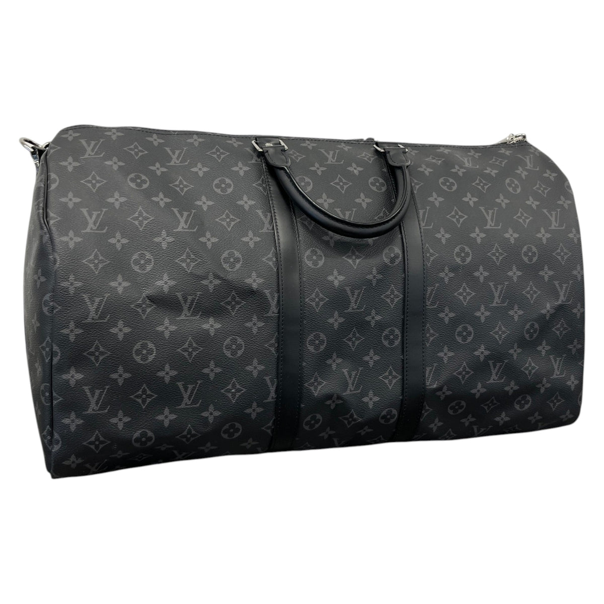 Men's Monogram Eclipse Keepall Bandoulière 55 Travel Bag Black - Photo 9