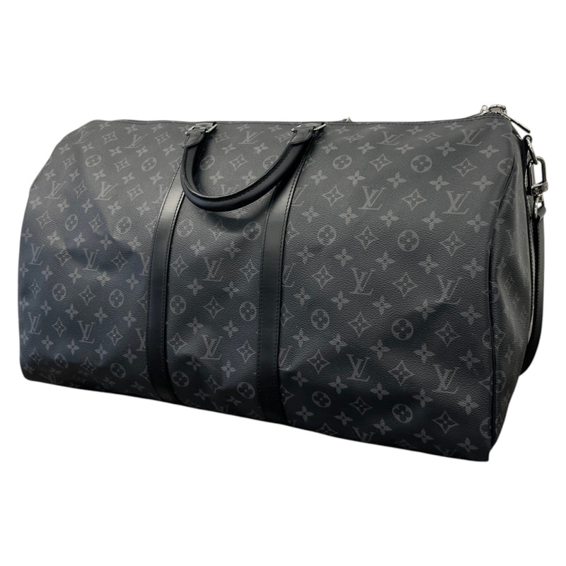 Men's Monogram Eclipse Keepall Bandoulière 55 Travel Bag Black