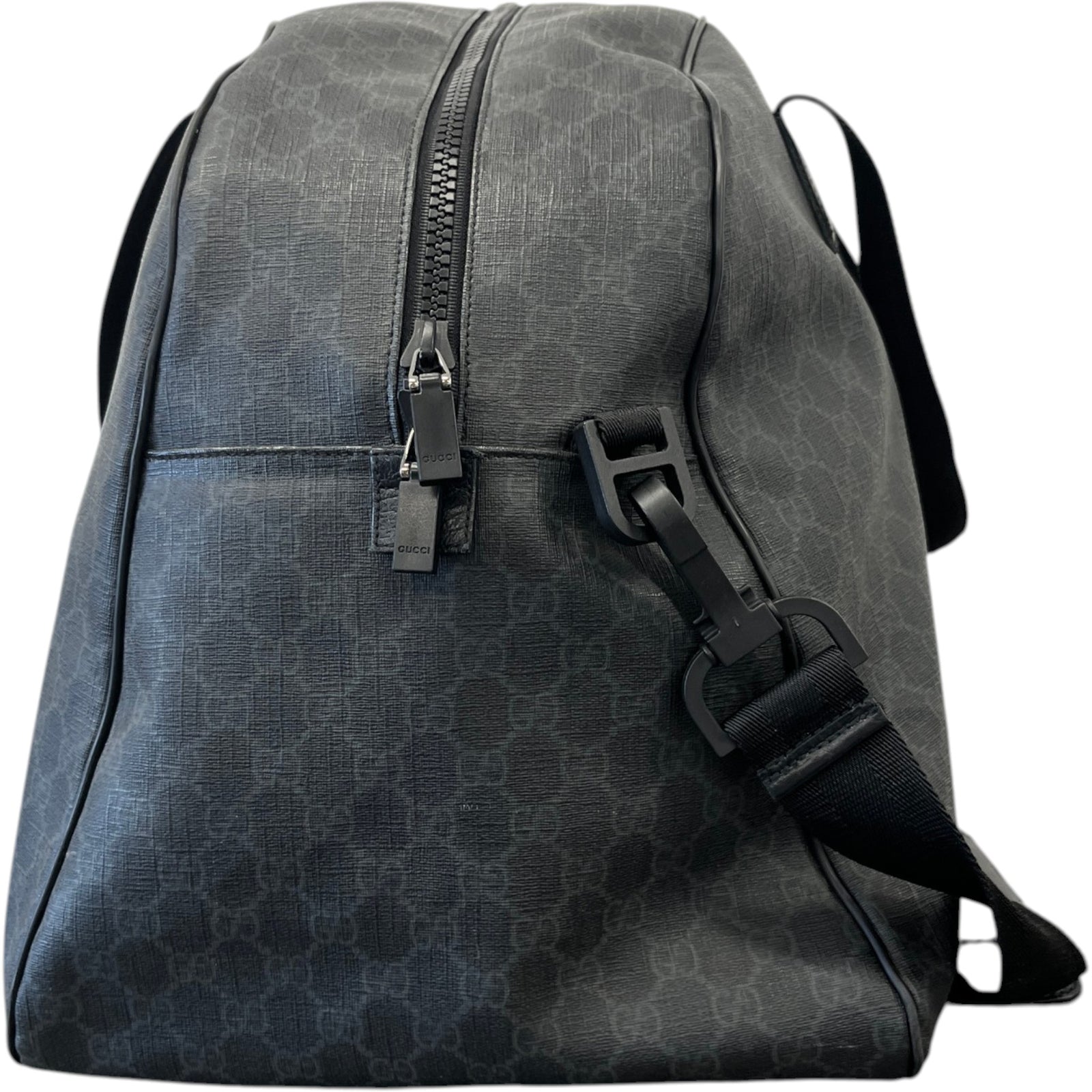 Men's Gg Supreme Travel Duffle Bag Black - Photo 7