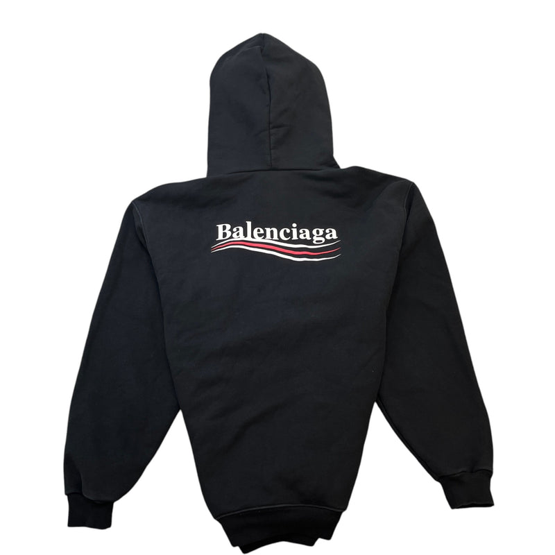 Men's Oversized Political Campaign Logo Hoodie Black Size XXS
