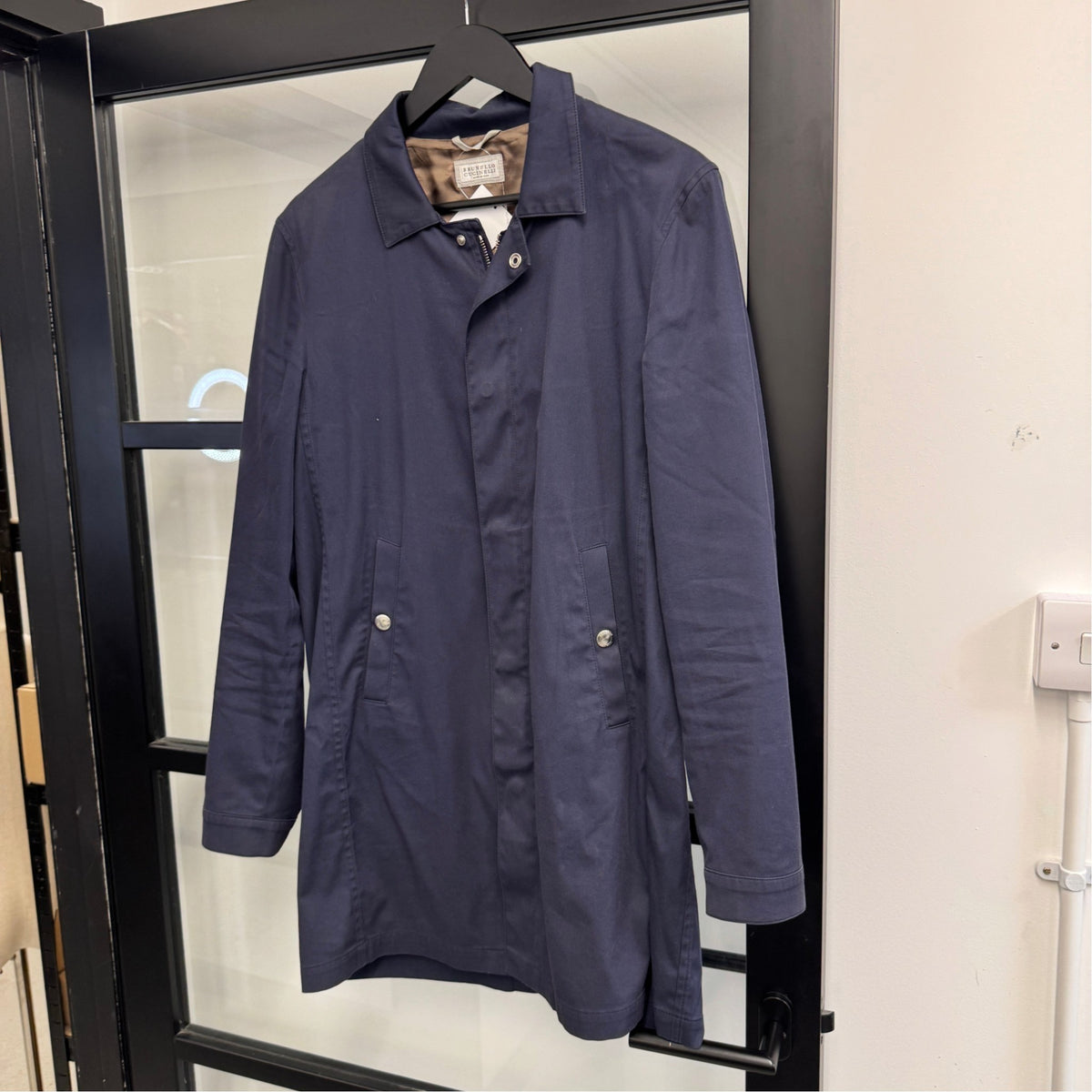 Men's Long Plain Jacket Navy Size S - Photo 8