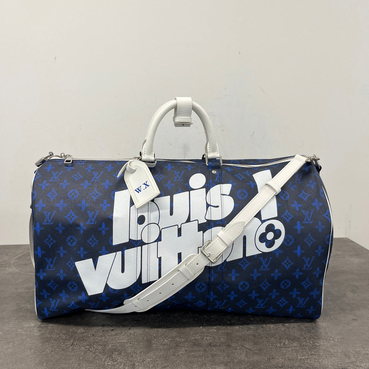 Men's Monogram Everyday Keepall Bandoulière 55 Travel Bag Navy - Photo 16
