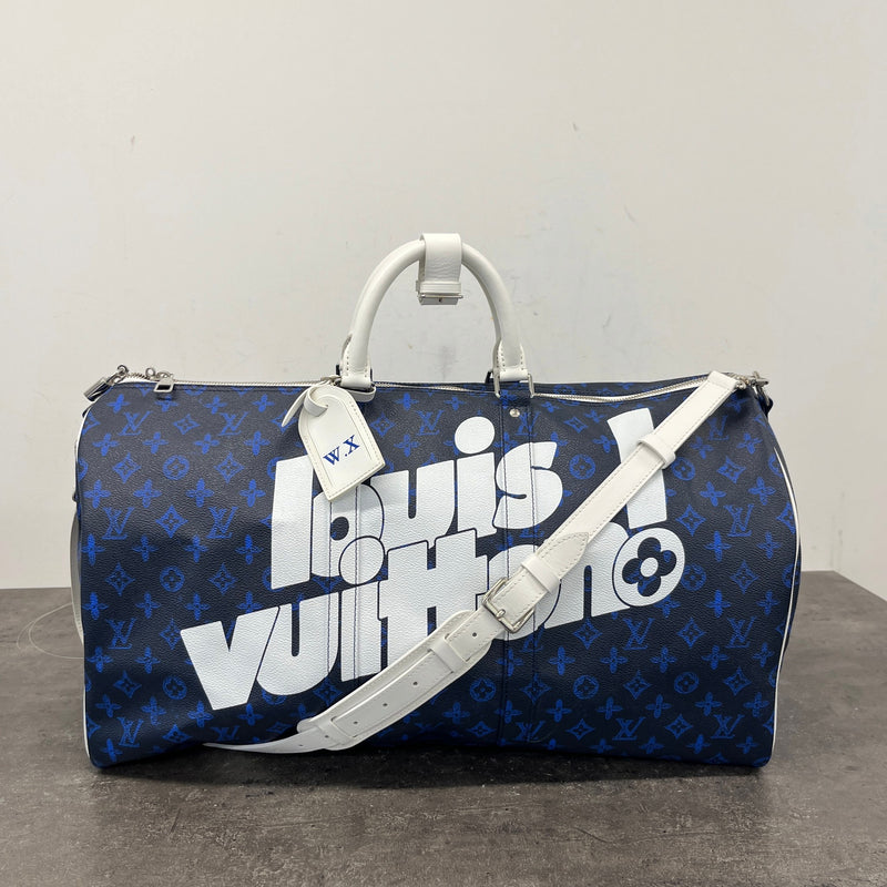Men's Monogram Everyday Keepall Bandoulière 55 Travel Bag Navy