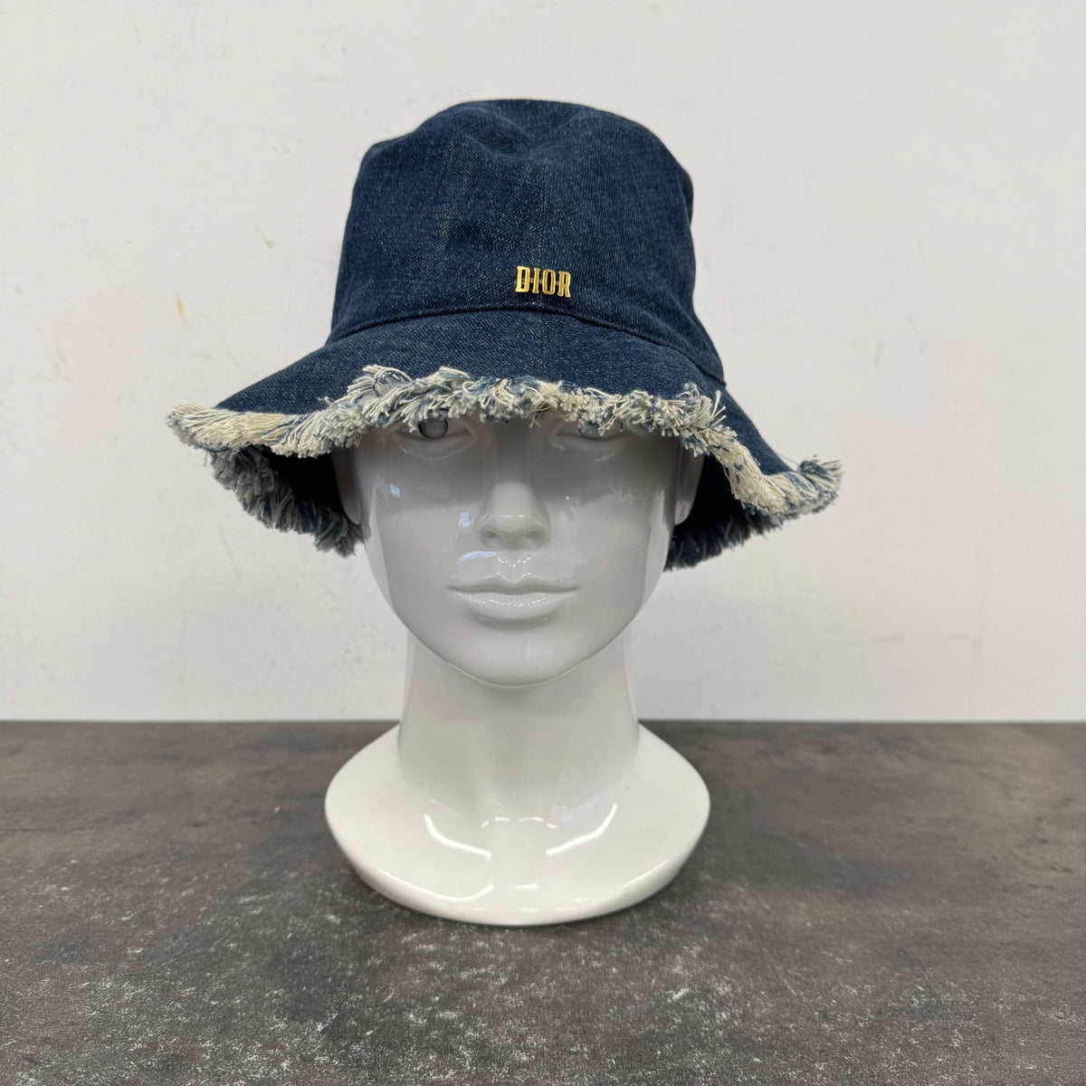 Women's Denim Logo Bucket Hat Blue Size M - Photo 6