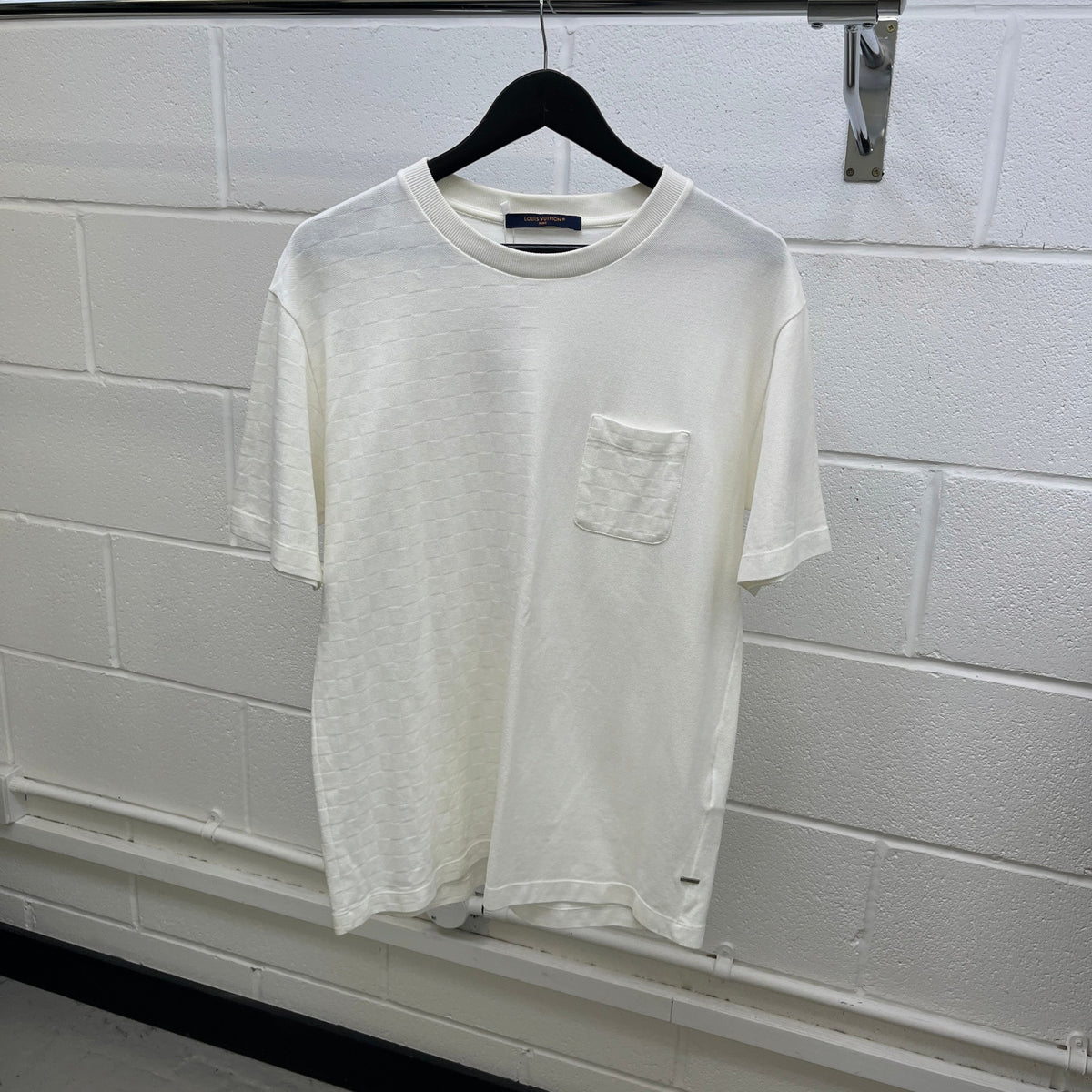 Men's Half Damier T-Shirt White Size L - Photo 9