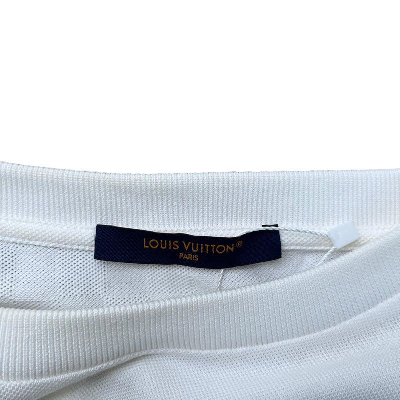 Men's Half Damier T-Shirt White Size L