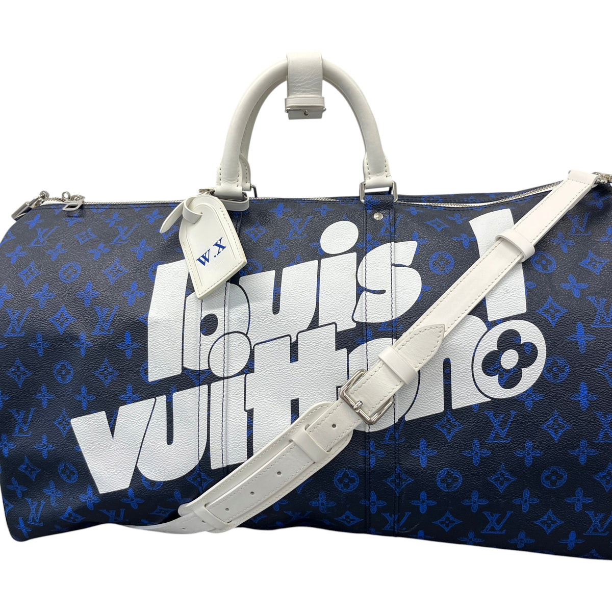 Men's Monogram Everyday Keepall Bandoulière 55 Travel Bag Navy - Photo 11