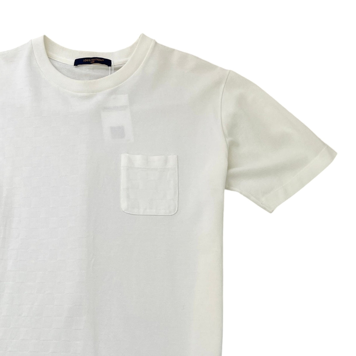 Men's Half Damier T-Shirt White Size L - Photo 3