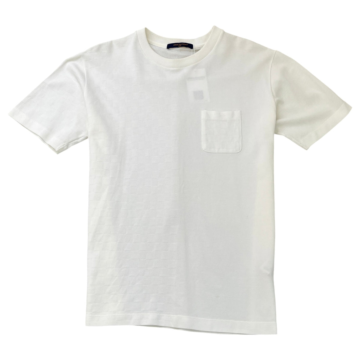 Men's Half Damier T-Shirt White Size L - Photo 1