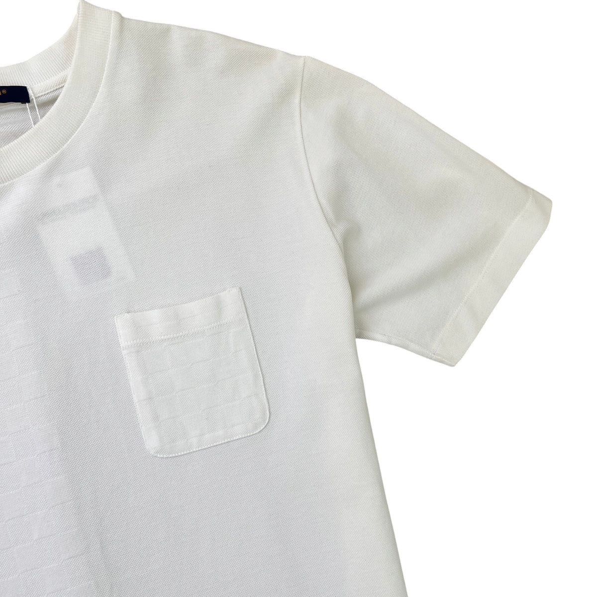 Men's Half Damier T-Shirt White Size L - Photo 5