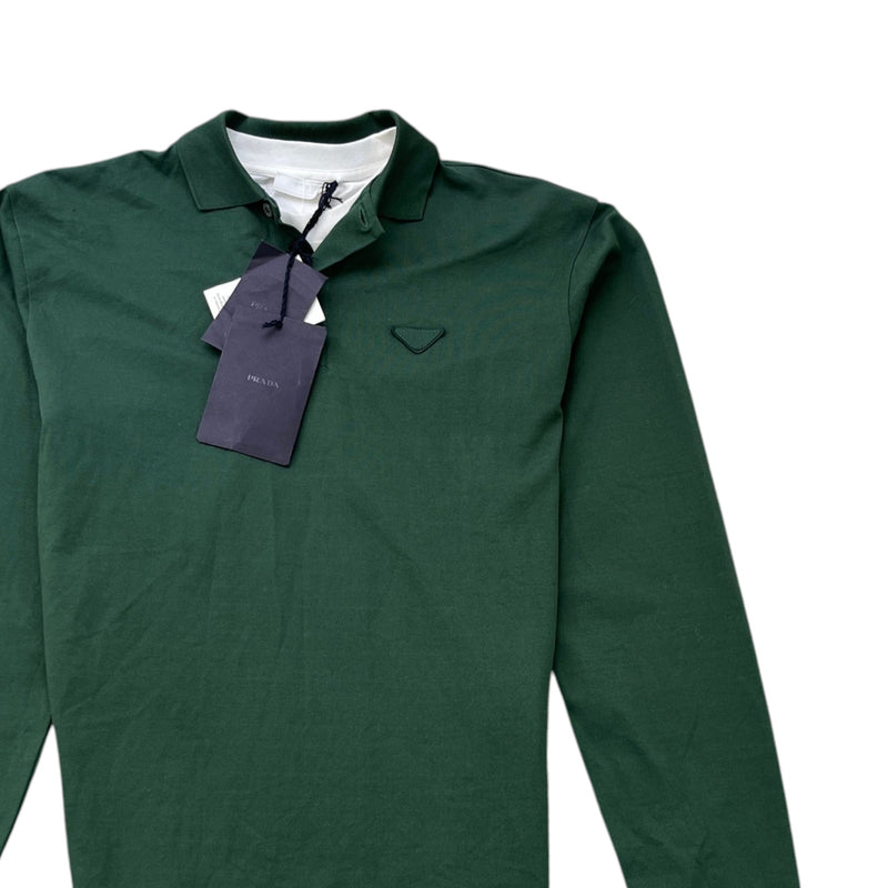 Men's Triangle Logo Polo Shirt Green Size XS