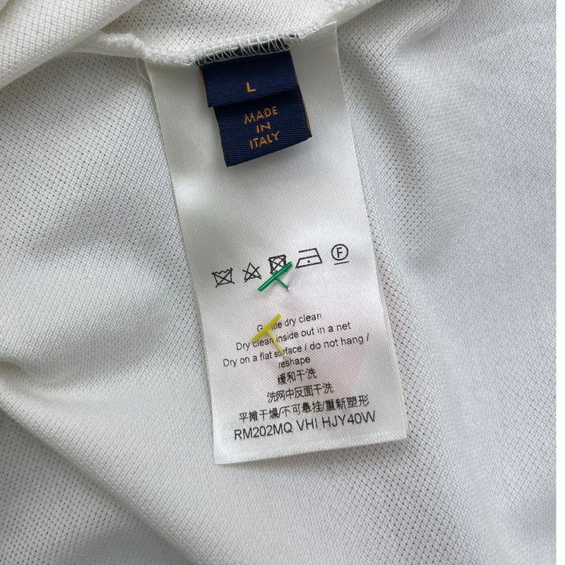 Men's Half Damier T-Shirt White Size L