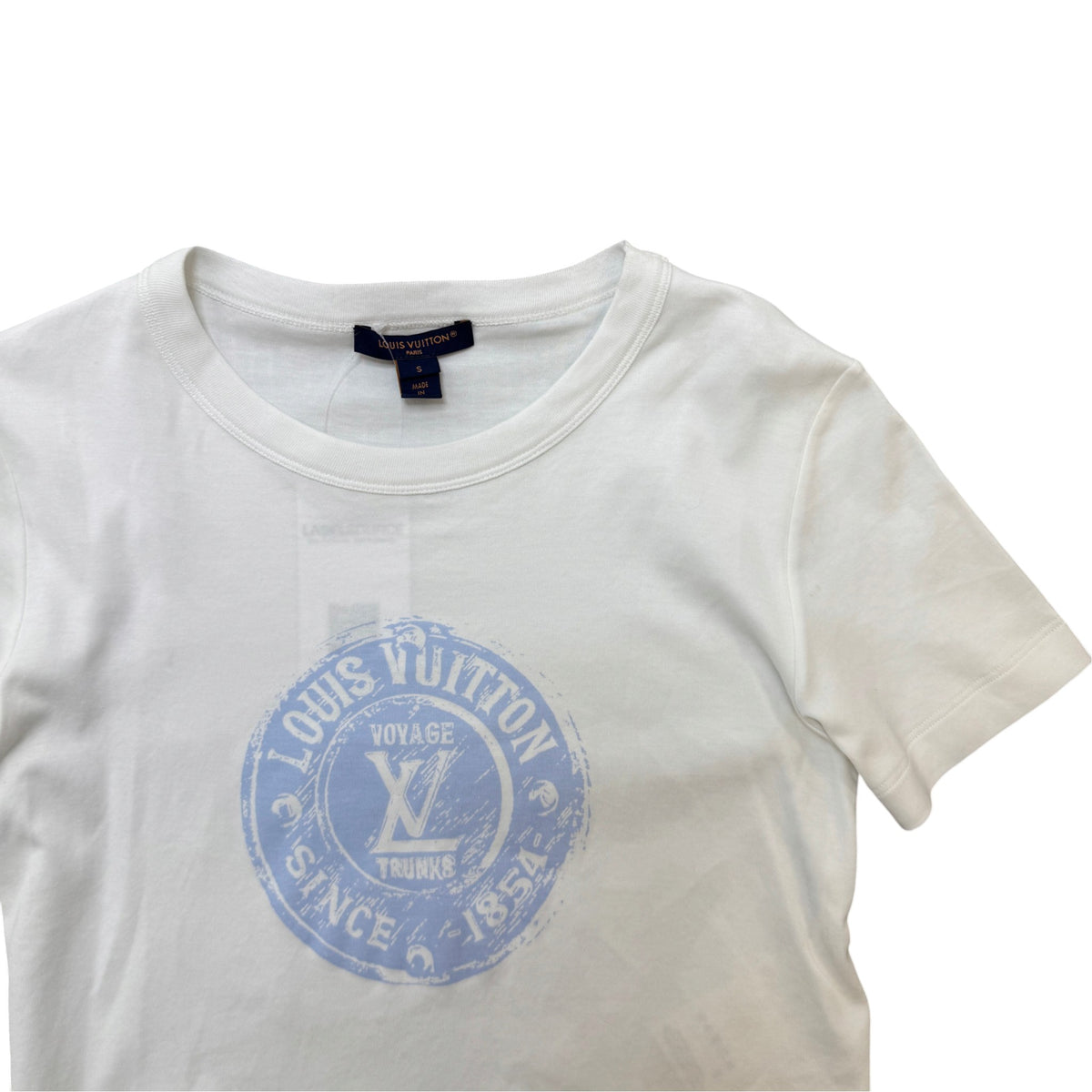 Women's Cropped Stamp Logo T-Shirt White Size S / UK 8 - Photo 3
