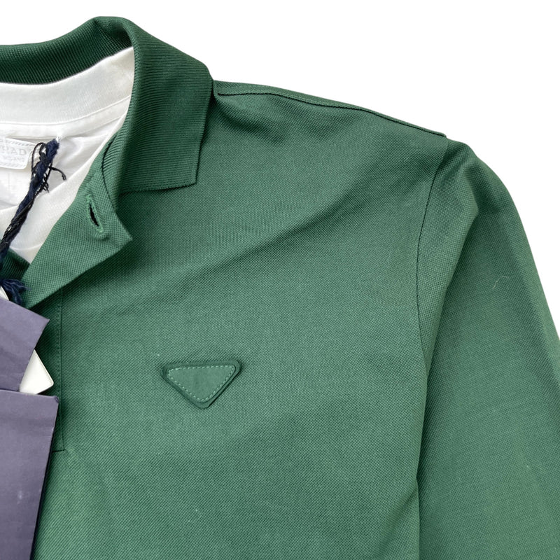Men's Triangle Logo Polo Shirt Green Size XS