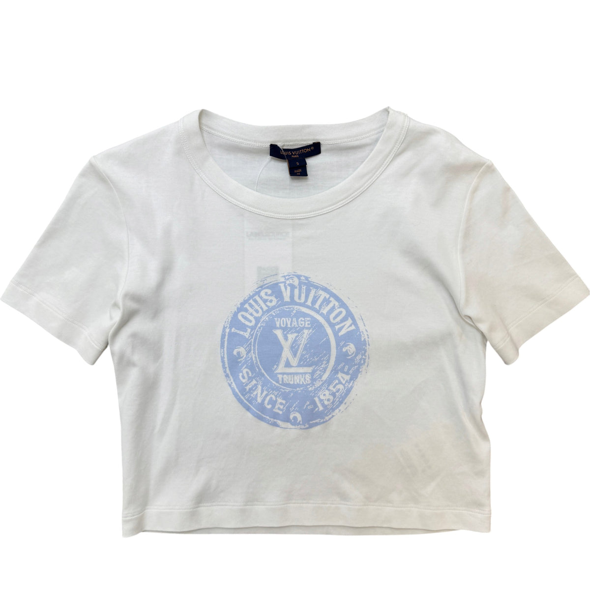 Women's Cropped Stamp Logo T-Shirt White Size S / UK 8 - Photo 1