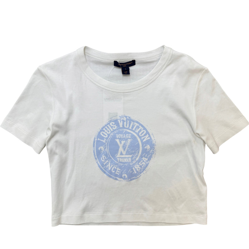 Women's Cropped Stamp Logo T-Shirt White Size S / UK 8