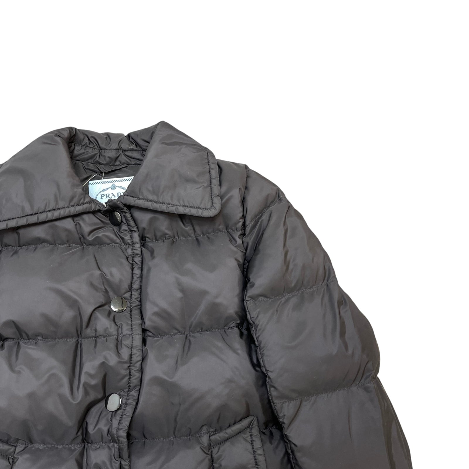 Women's Re-Nylon Tab Logo Puffer Down Jacket Black Size IT 38 / UK 6 - Photo 3