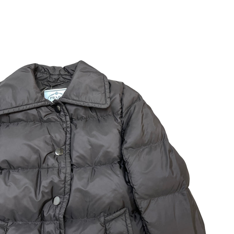 Women's Re-Nylon Tab Logo Puffer Down Jacket Black Size IT 38 / UK 6