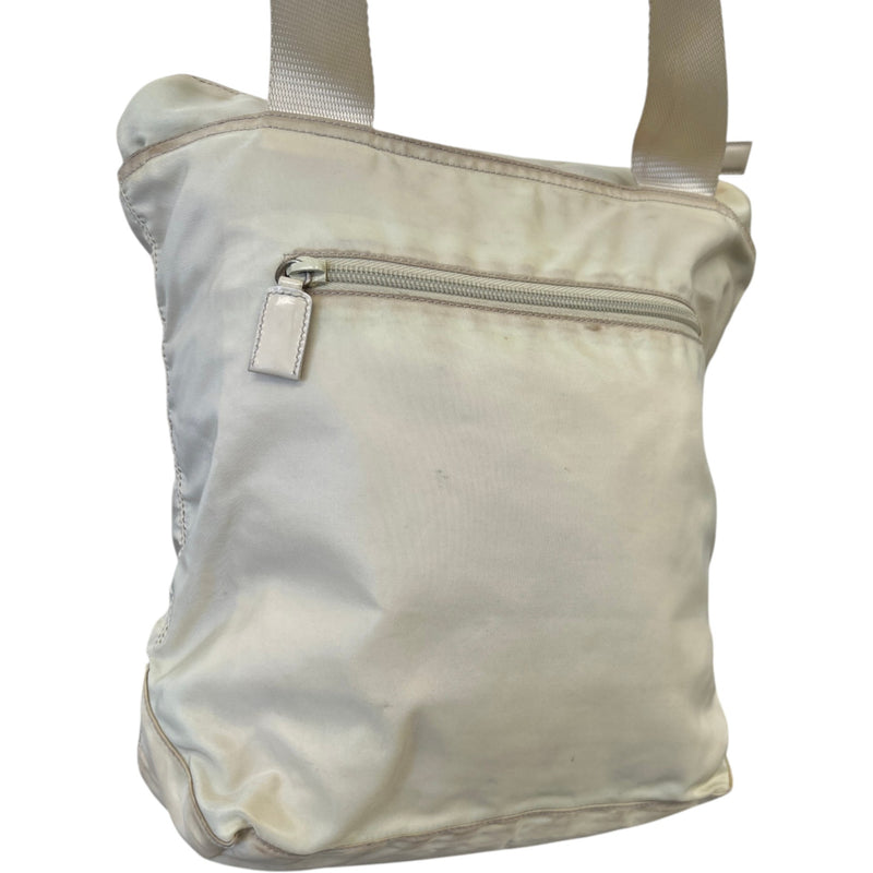 Women's Plaque Logo Messenger Bag Beige