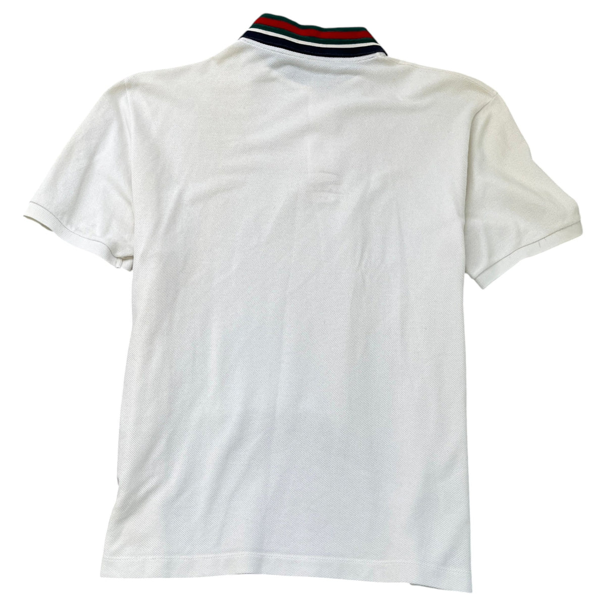 Men's Tiger Embroidered Logo Polo Shirt White Size L - Photo 2