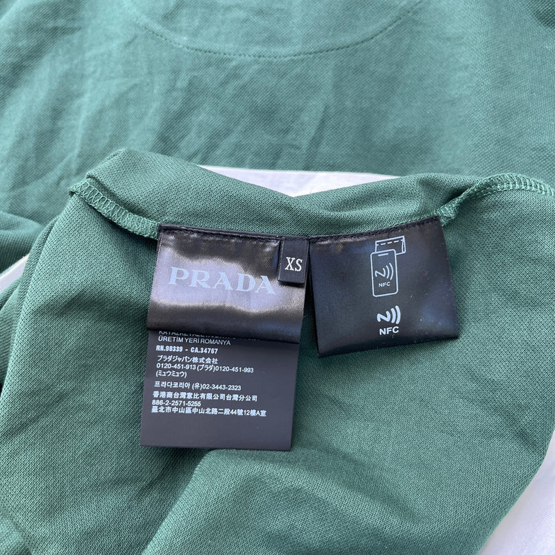 Men's Triangle Logo Polo Shirt Green Size XS