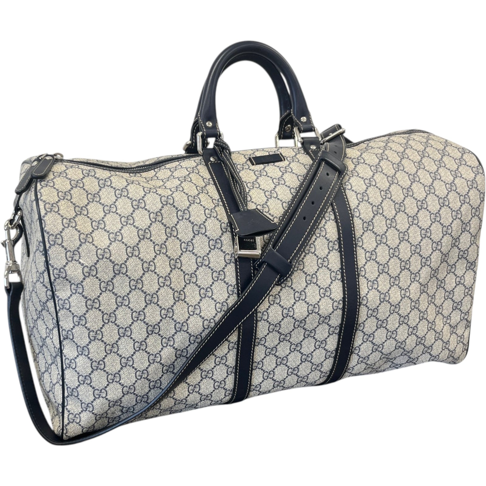 Men's Gg Supreme Carry On Duffle Bag Blue - Photo 4