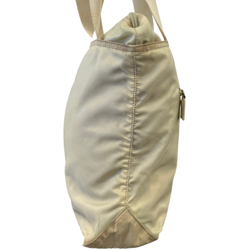 Women's Plaque Logo Messenger Bag Beige