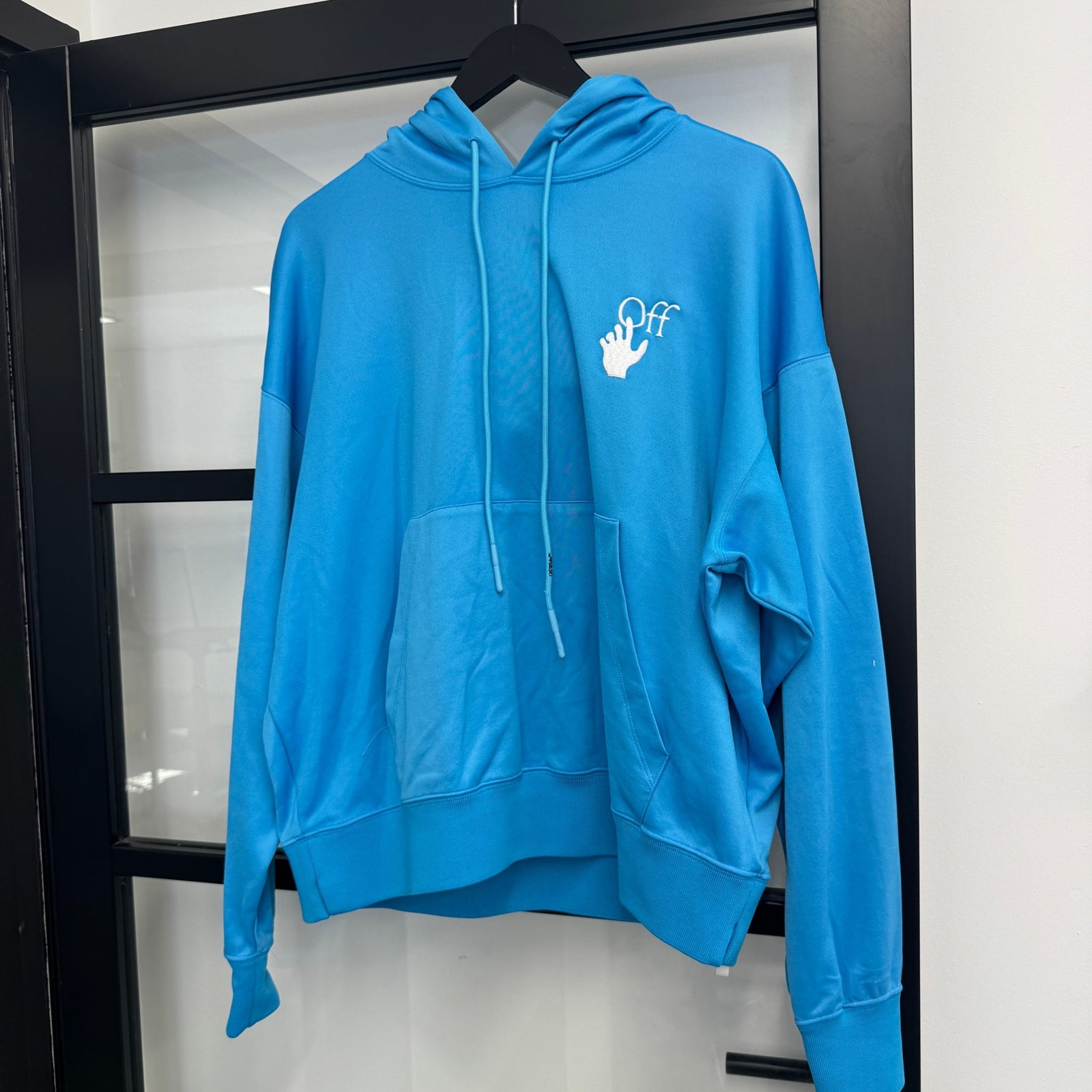 Men's Embroidered Logo Hoodie Blue Size M - Photo 7