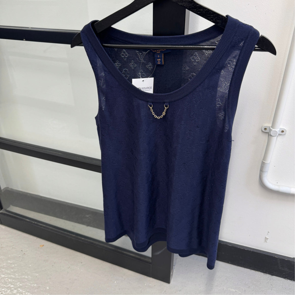 Women's Monogram Tank Vest Navy Size S / UK 8 - Photo 7
