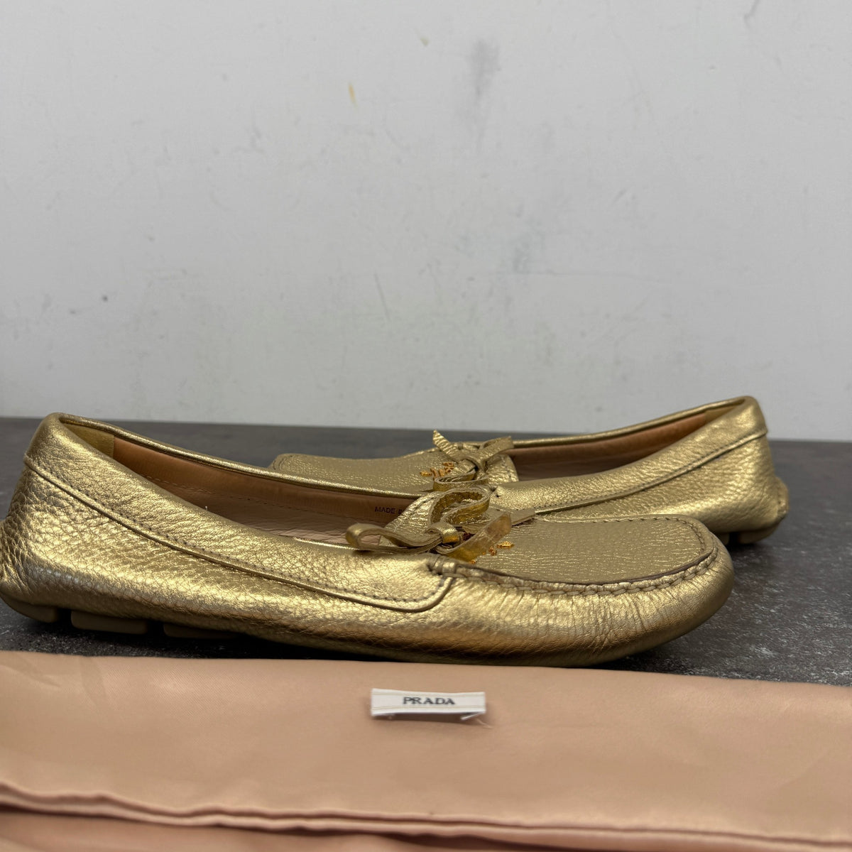 Women's Metallic Bow Loafers Gold Size UK 6 / EU 39 - Photo 13