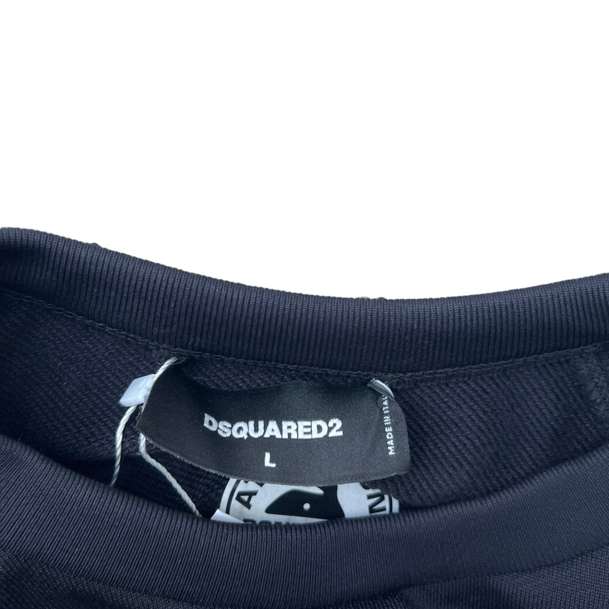 Men's Tape Logo Sweatshirt Black Size L - Photo 7