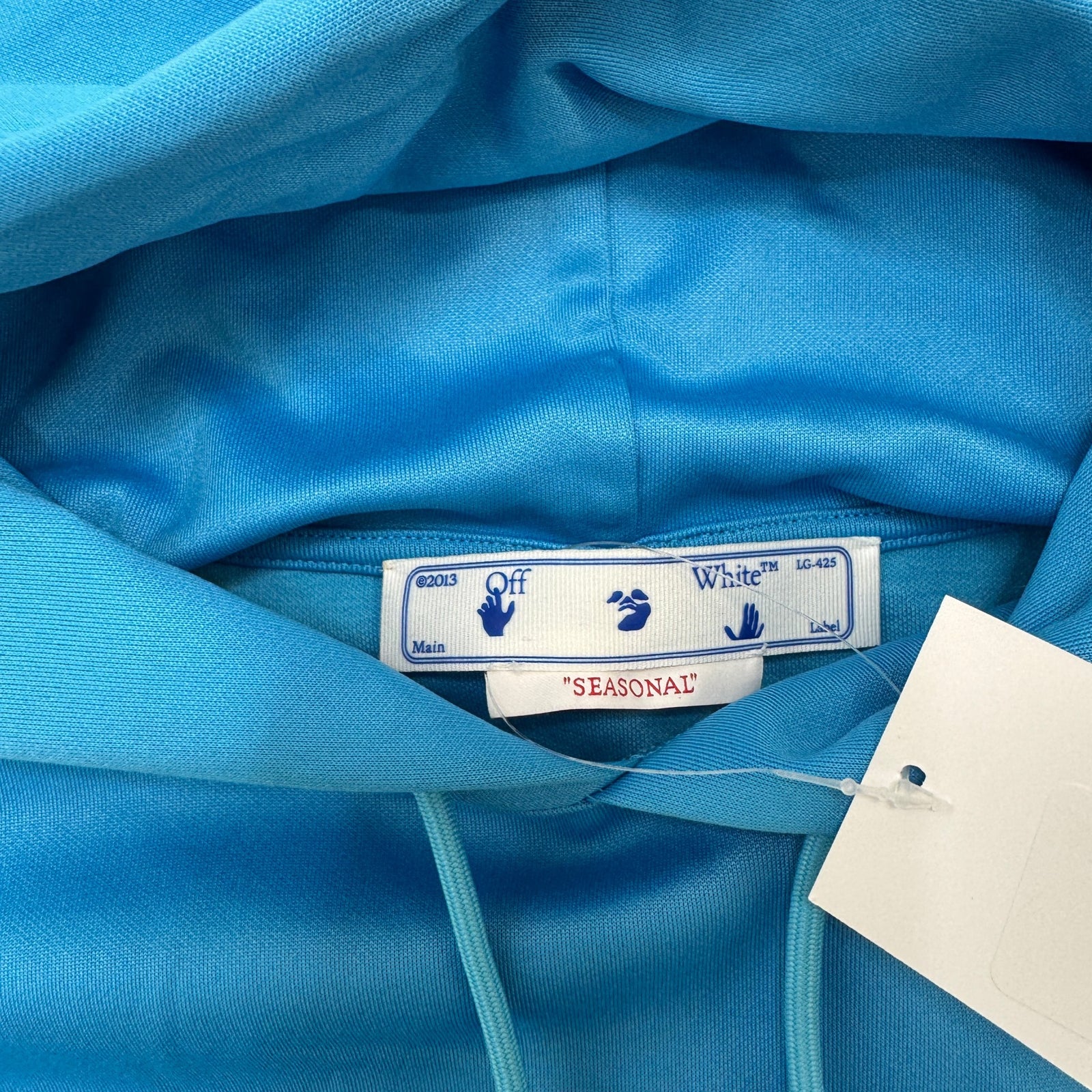 Men's Embroidered Logo Hoodie Blue Size M - Photo 5