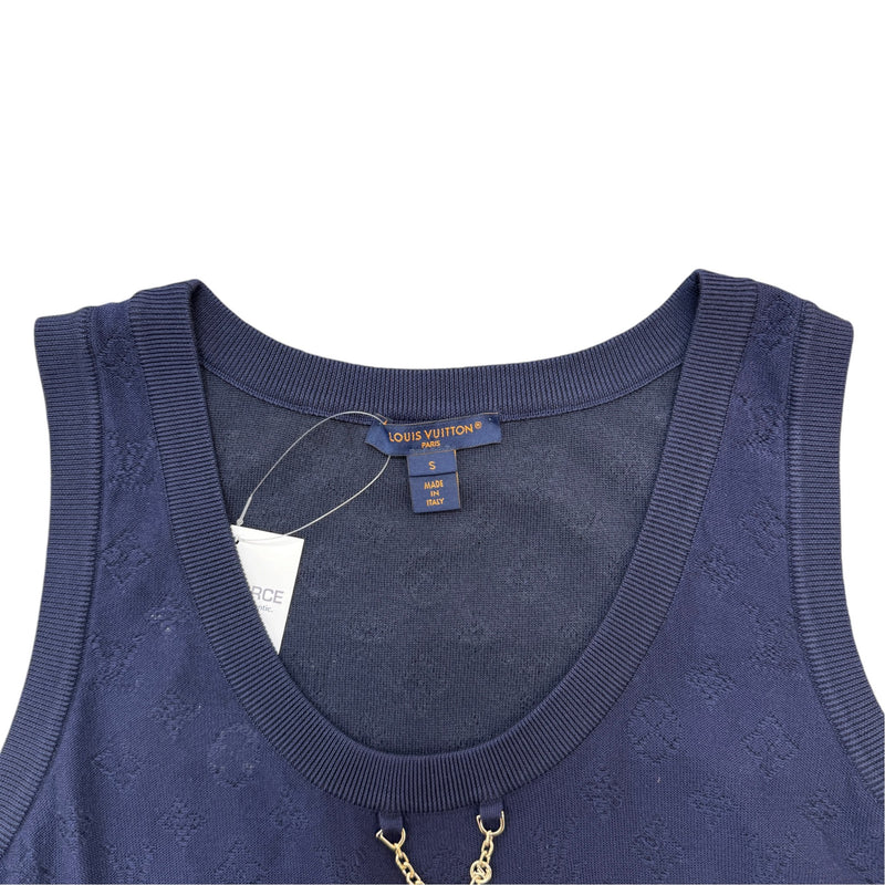 Women's Monogram Tank Vest Navy Size S / UK 8