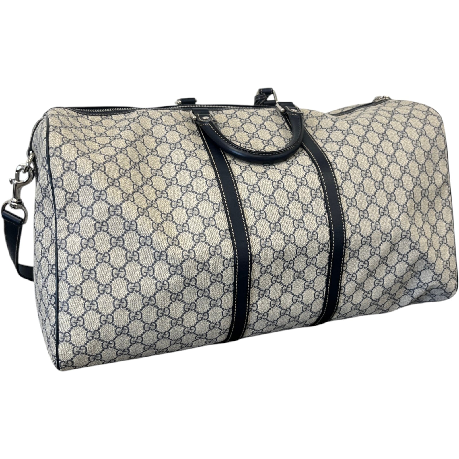 Men's Gg Supreme Carry On Duffle Bag Blue - Photo 8