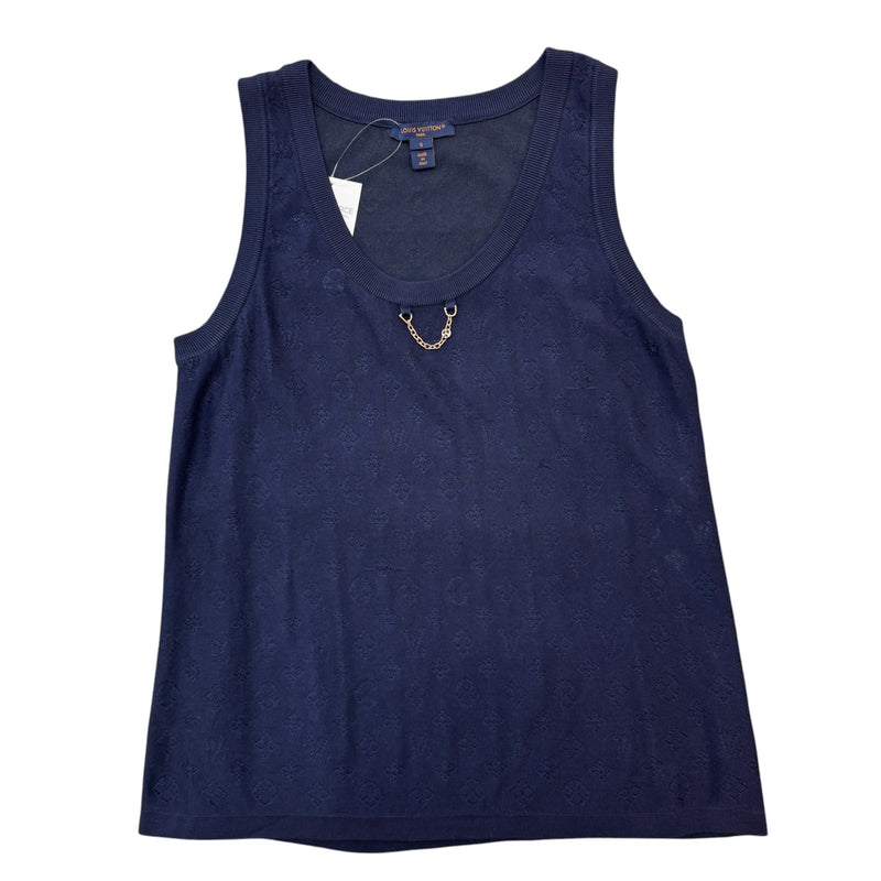 Women's Monogram Tank Vest Navy Size S / UK 8
