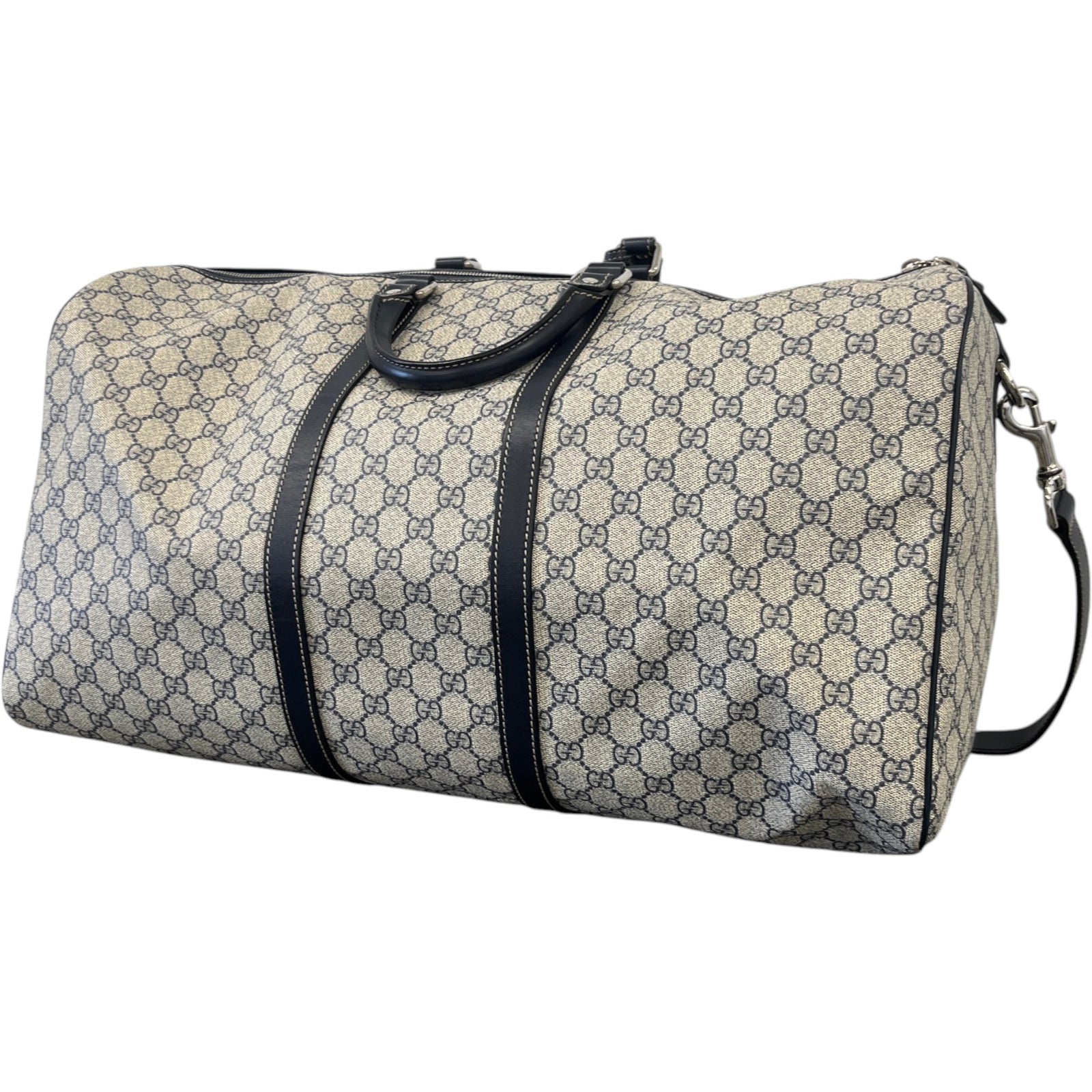 Men's Gg Supreme Carry On Duffle Bag Blue - Photo 9