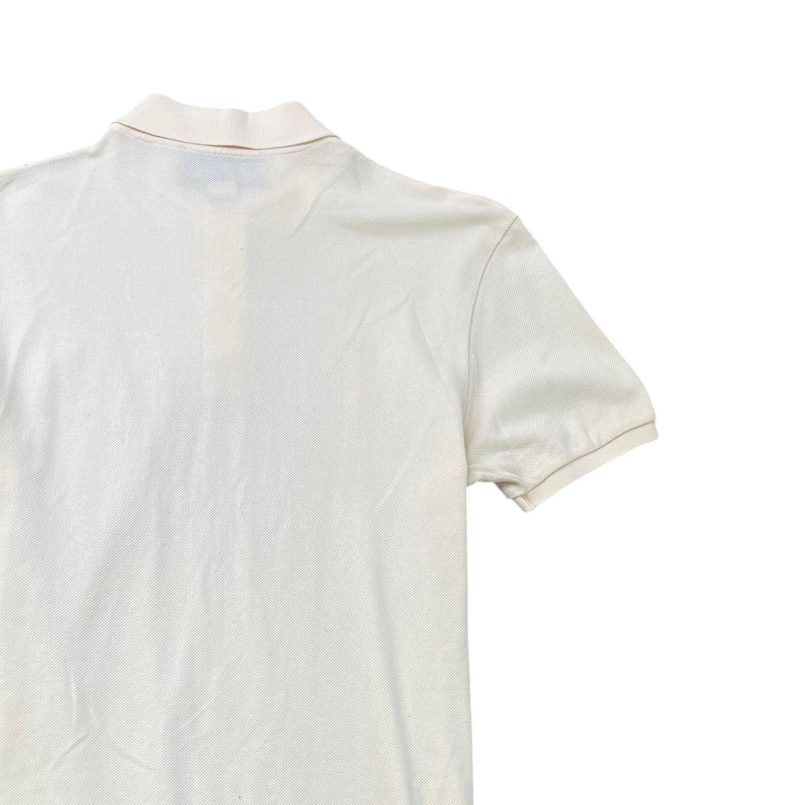 Men's Embroidered Logo Polo Shirt Cream Size M - Photo 4