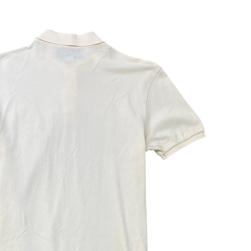 Men's Embroidered Logo Polo Shirt Cream Size M