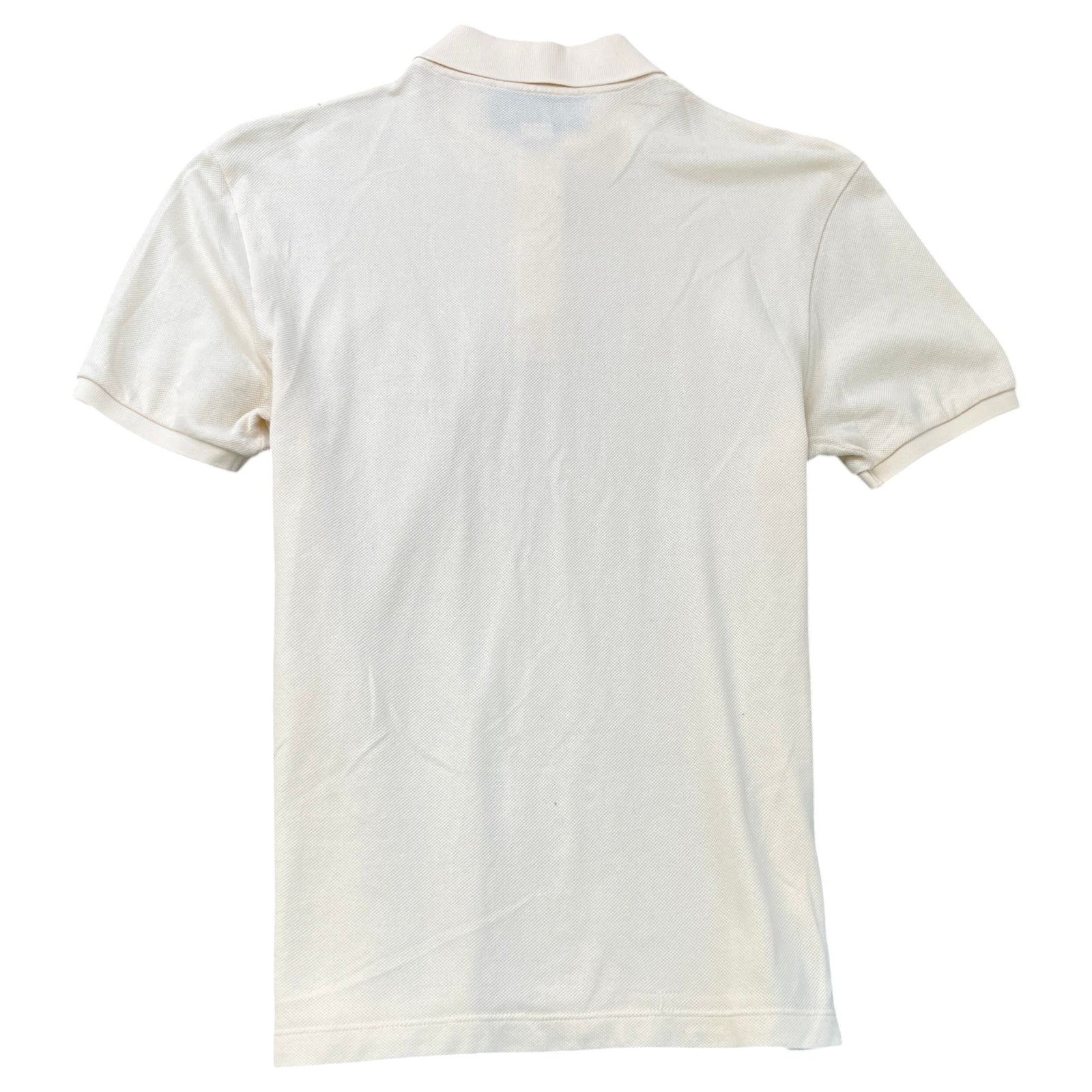 Men's Embroidered Logo Polo Shirt Cream Size M - Photo 2